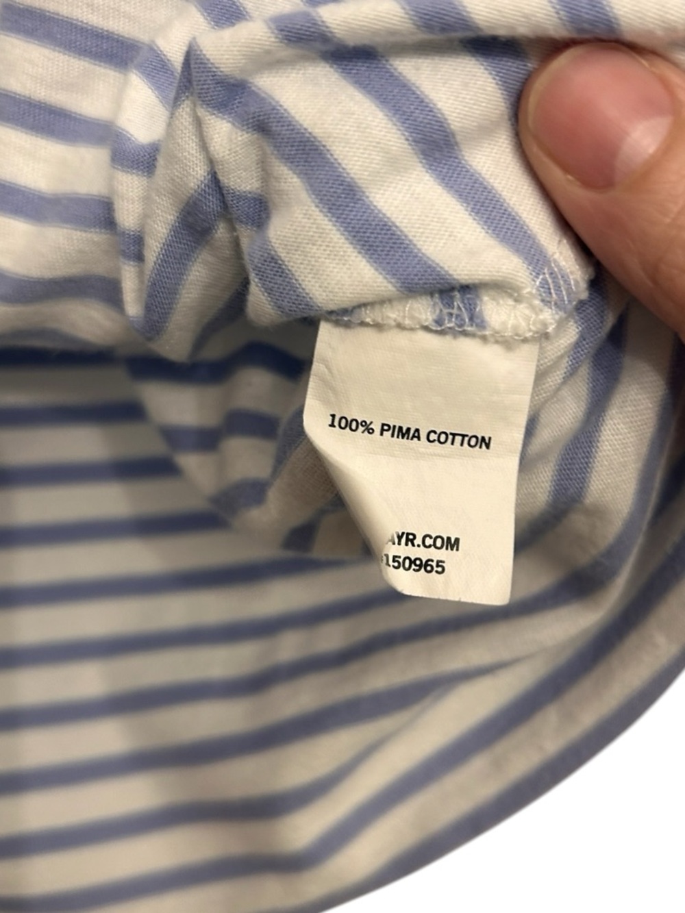 AYR The French Fry Shirt Striped Size Large Periwinkle Blue 100% Cotton - Picture 4 of 14